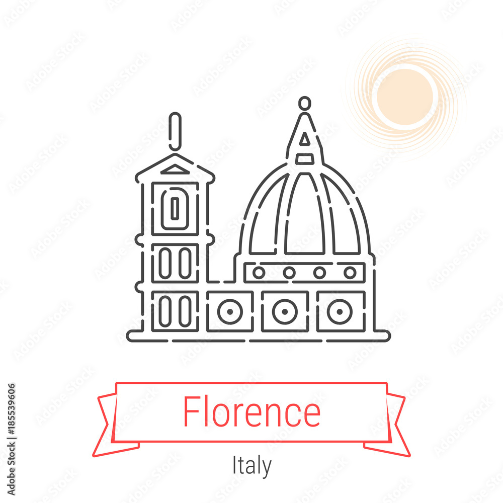 Florence, Italy Vector Line Icon