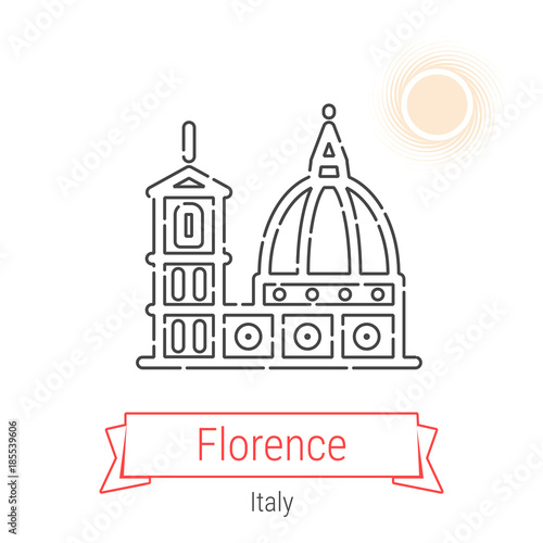 Florence  Italy Vector Line Icon