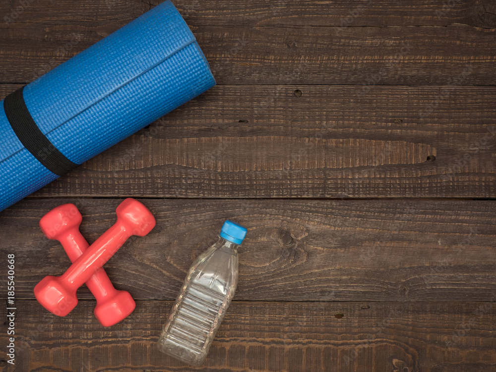 Naklejka premium Fitness time, everything is ready for a good workout