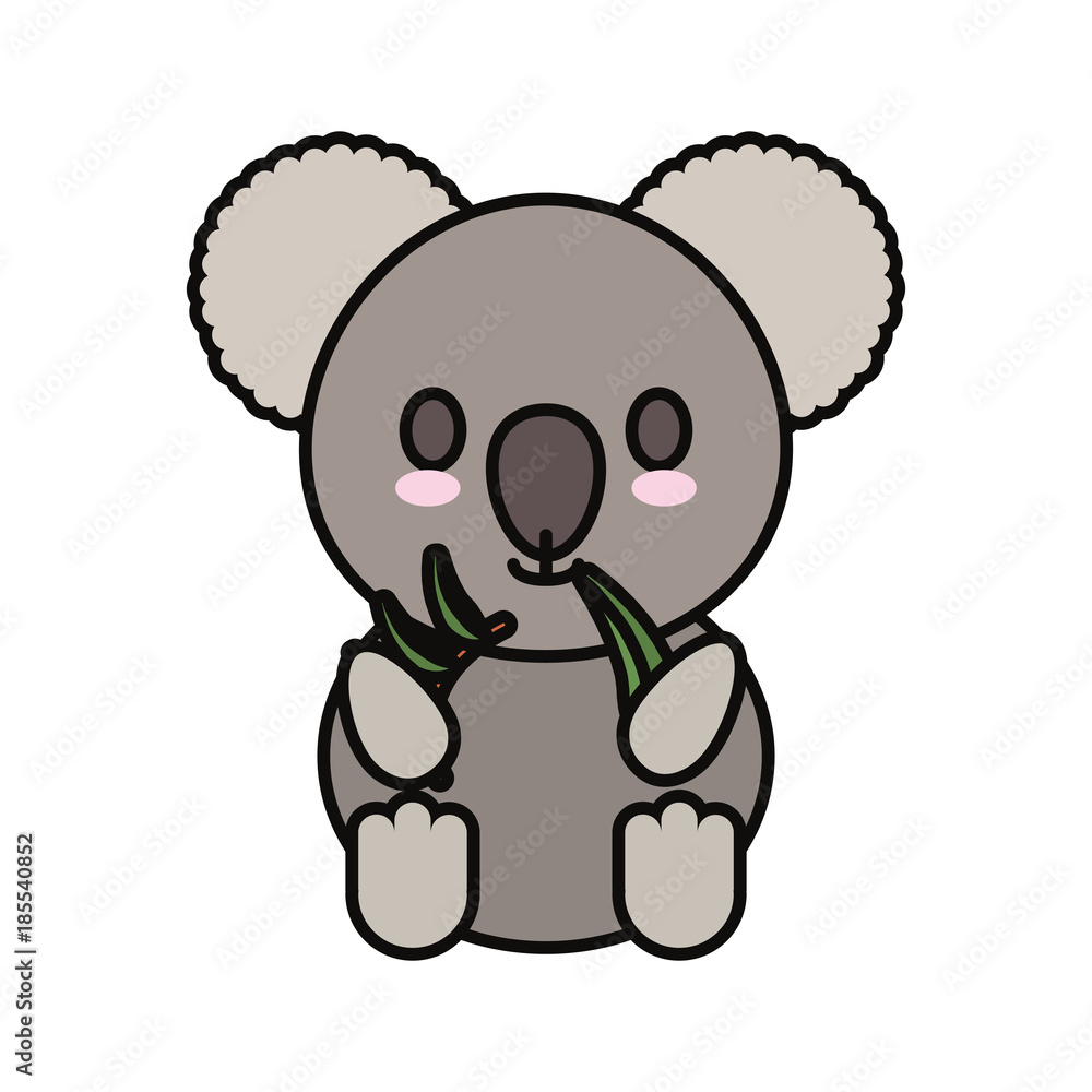 koala eucalyptus leaves vector illustration koala eucalyptus leaves vector illustration