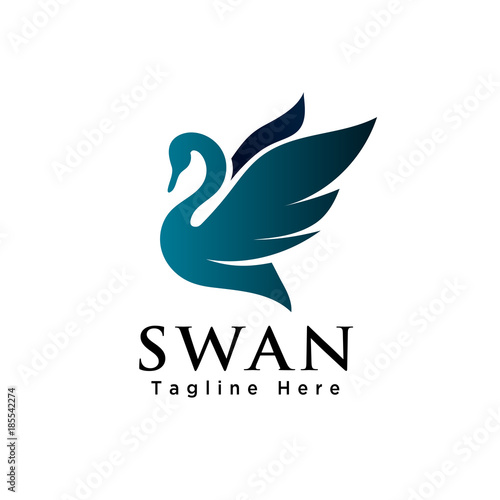 silhouette flying swan logo