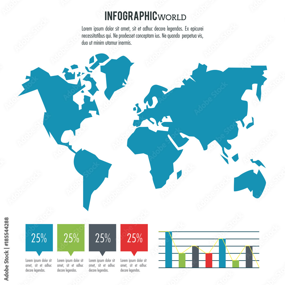 Fototapeta premium Earth world infographic icon vector illustration graphic design