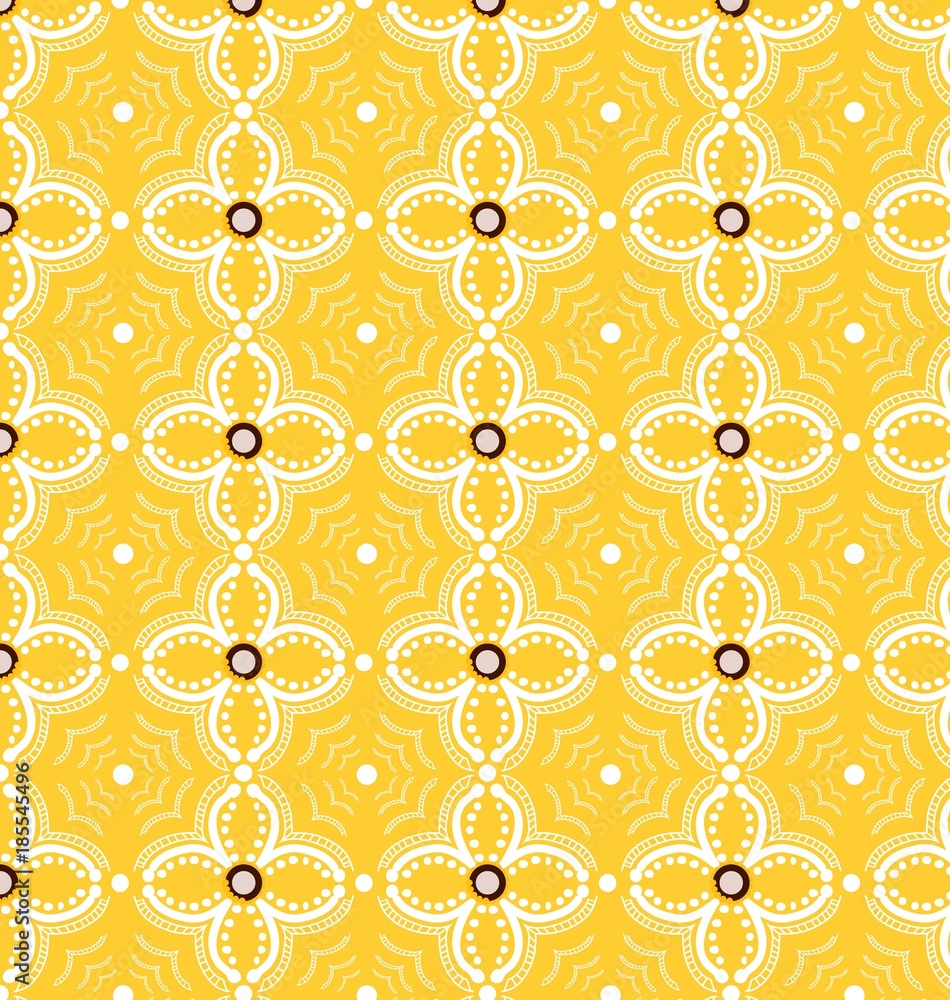 Portuguese tile pattern seamless yellow.