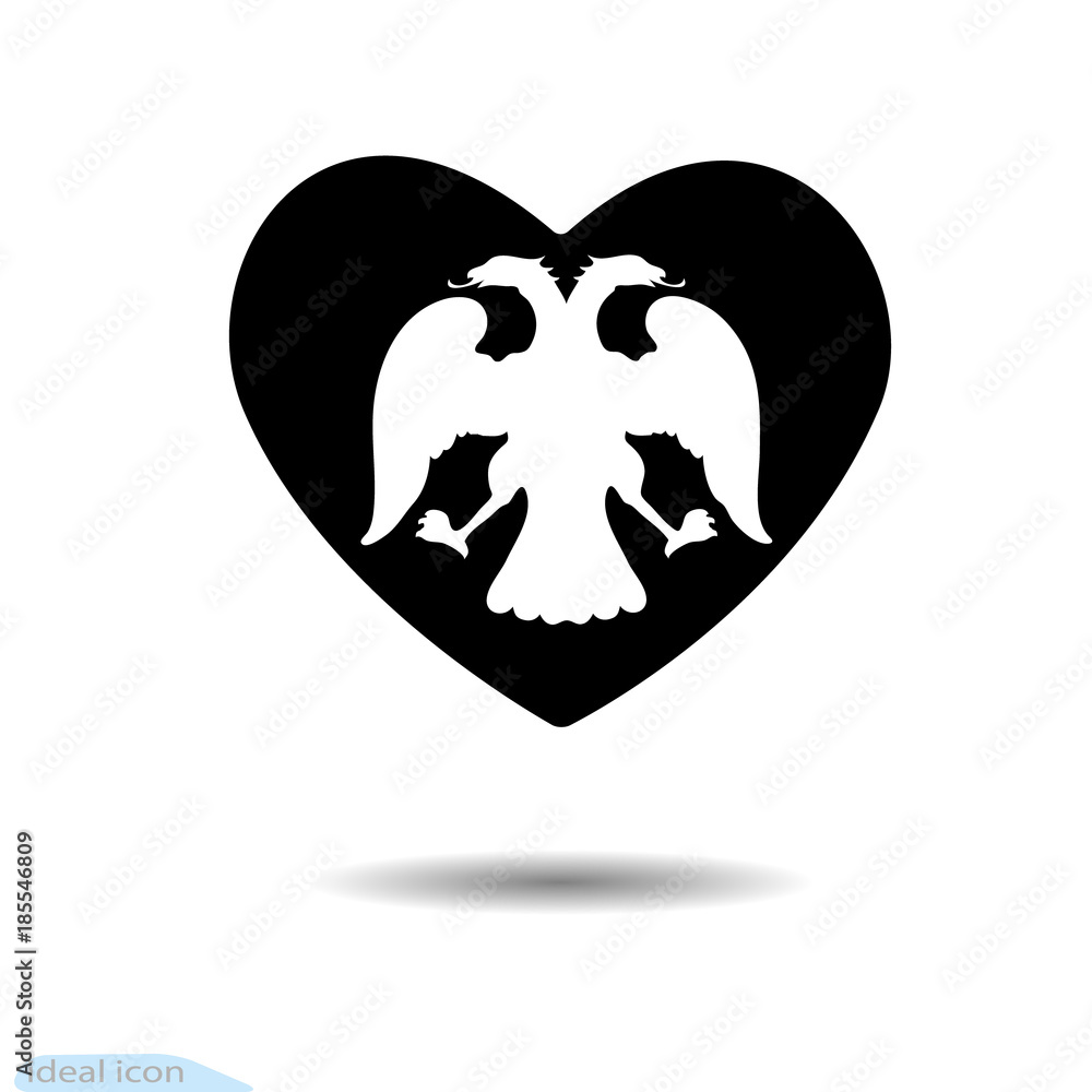 Icon cardio with double-headed eagle. Design elements for Valentine s Day. Vector image Icon cardio with double-headed eagle. Design elements for Valentine s Day. Vector image