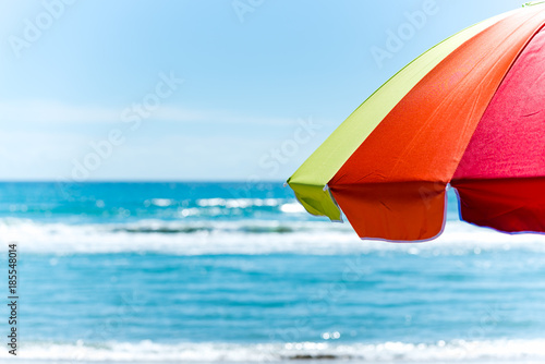 Beach umbrella on the beach © Video Image Guy