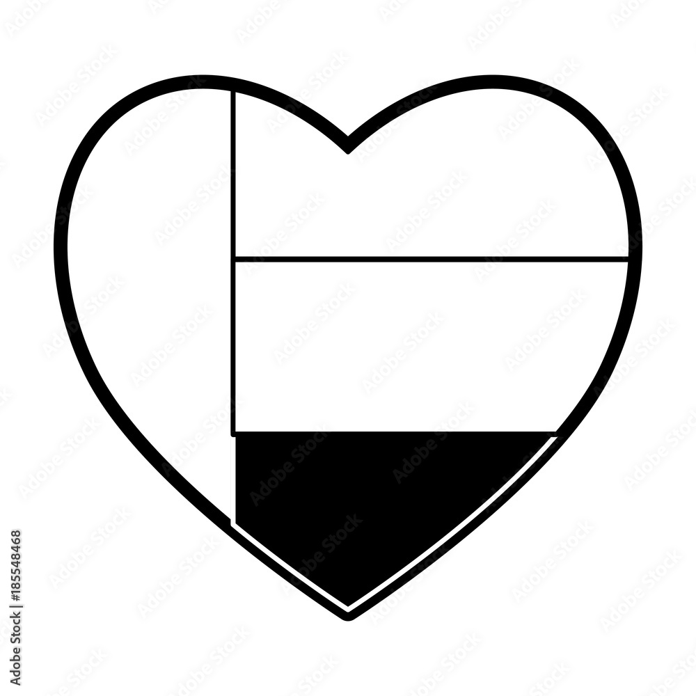United Arab Emirates Heart shape flag United Arab Emirates Heart shape flag