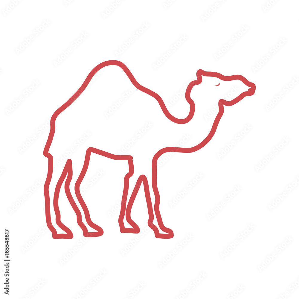 Camel cartoon silhouette neon lines Camel cartoon silhouette neon lines