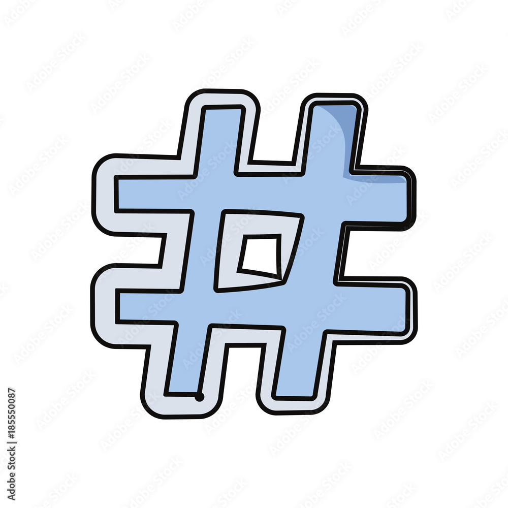 Obraz premium Hashtag social symbol