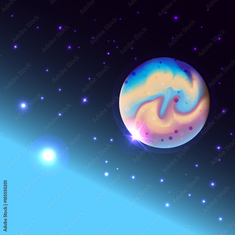 Planet in Space. Vector illustration. Planet in Space. Vector illustration.
