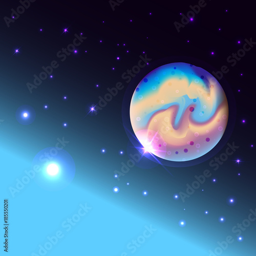 Planet in Space. Vector illustration.
