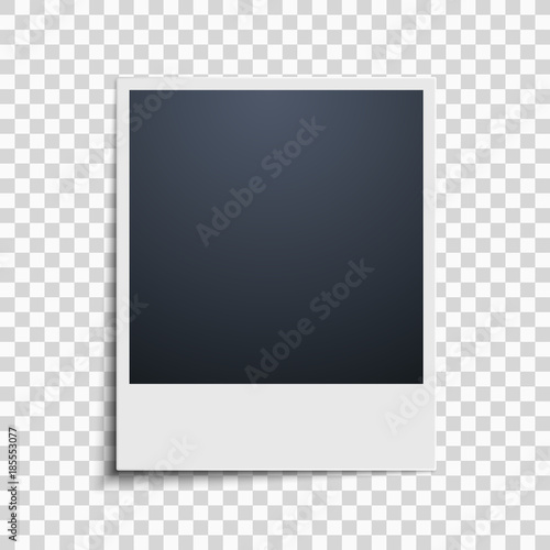 Polaroid on a transparent background. Photo frame. Vector photo
