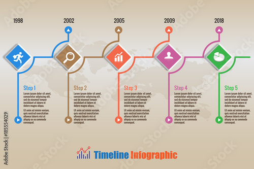 Design template, modern business timeline infographic process can be used for brochure diagram planning website technology data presentation workflow chart. Vector illustration