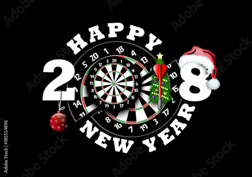 happy new year and darts board