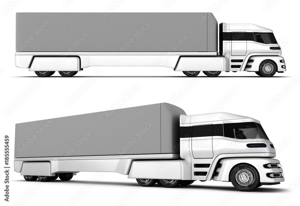 Freight car. Electromobile. 3d illustration.