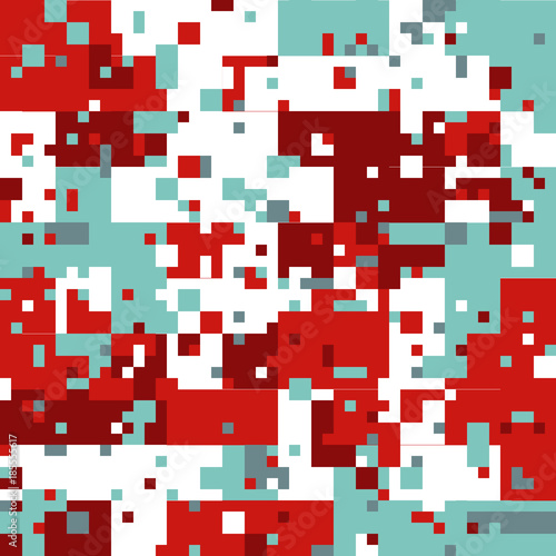 Fototapeta Naklejka Na Ścianę i Meble -  Christmas Pixel Pattern