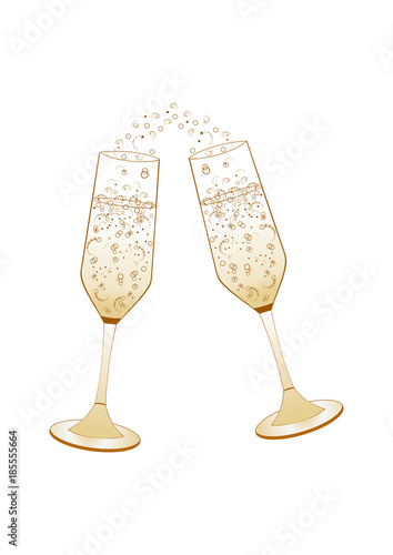 Abstract champagne glasses vector illustration photo