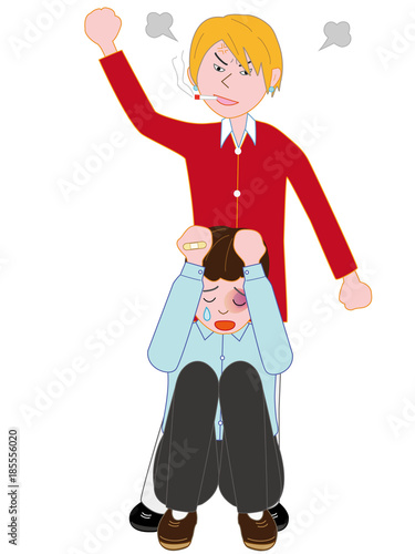 暴力を受ける少年