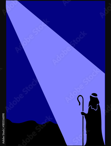 The vector of Moses against the background of sky