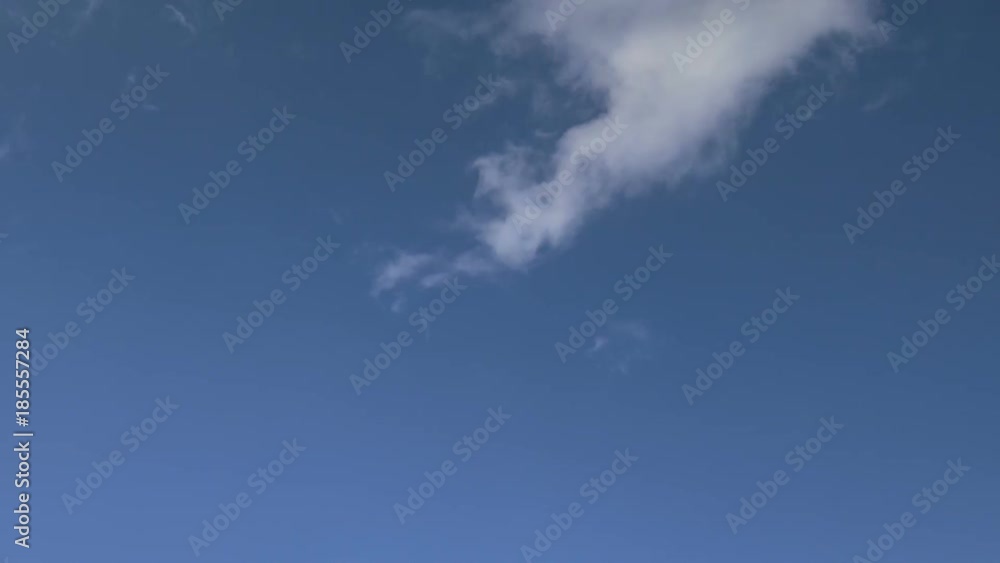 Russia, time lapse. Formation and rapid movement of white clouds of different shapes in the blue sky in late spring at sunset. Russia, time lapse. Formation and rapid movement of white clouds of different shapes in the blue sky in late spring at sunset.