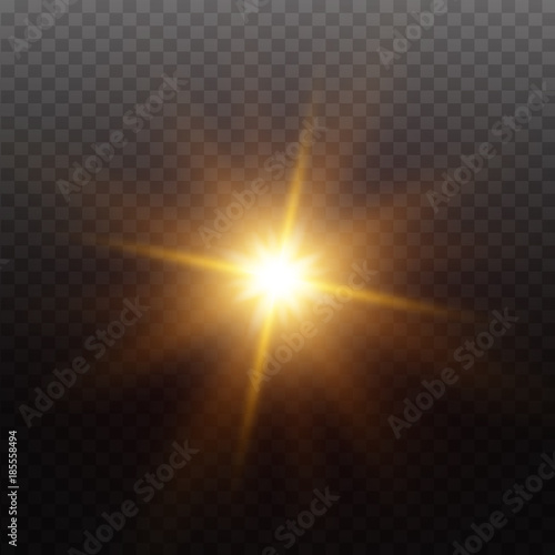 Transparent sunlight lens flare light effect. Vector illustration