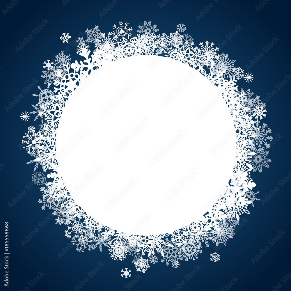 Christmas label with blue background and snowflake Christmas label with blue background and snowflake