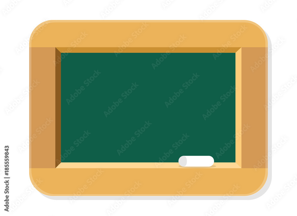Leere Tafel mit Kreide für Schule Flat Design Icon Stock Vector