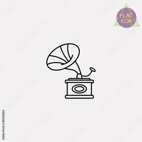 gramophone line icon