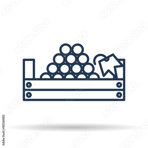 Isolated icon of Picking grapes in the basket