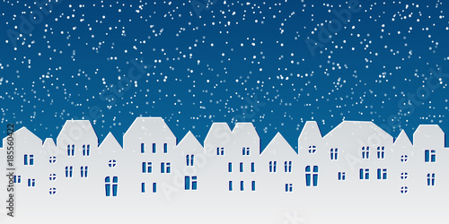 Background with paper city at the night