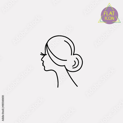 beauty woman silhouette line icon