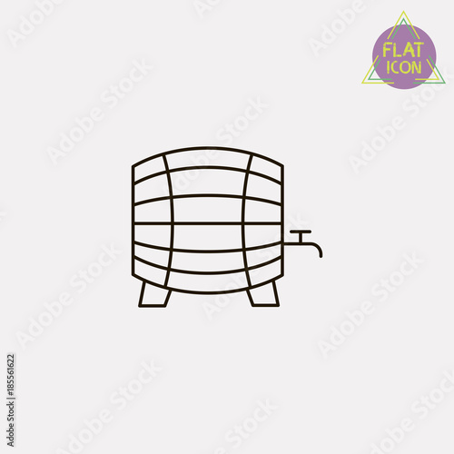 wine barrel line icon