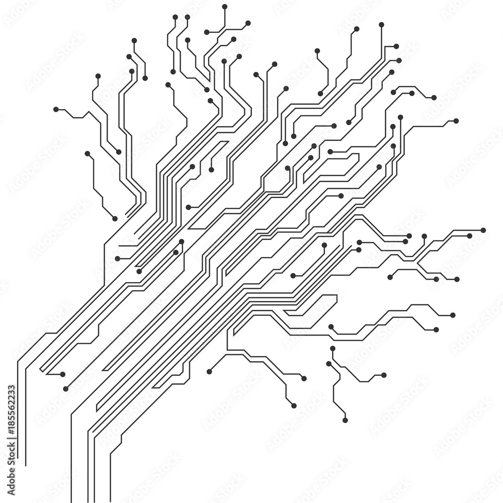 Vector abstract technology illustration with circuit board. High tech