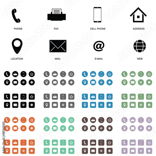 icon for visit card set illustration