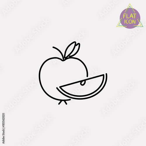 apple fruit line icon