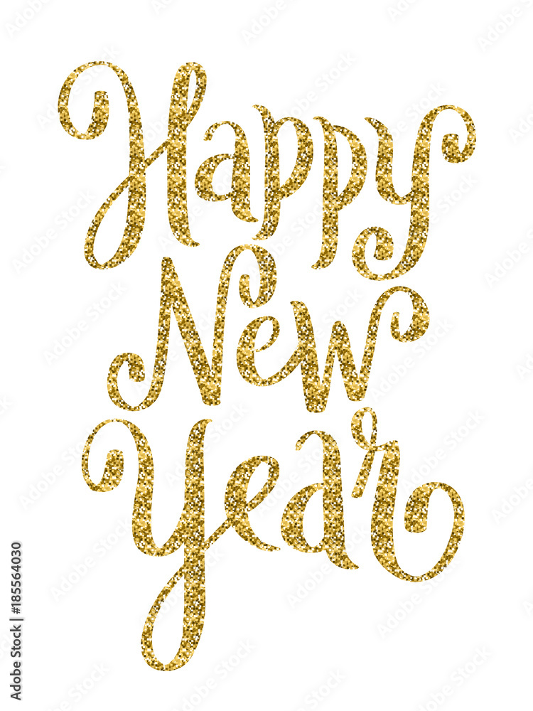HAPPY NEW YEAR hand lettered card