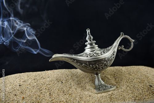 Fairy-tale oil lamp Aladin smokes