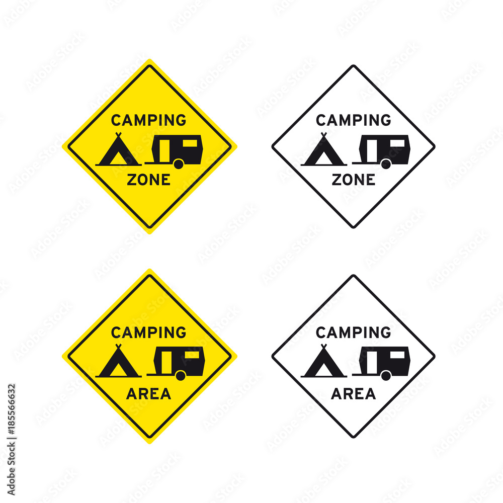 Camping zone sign set Camping zone sign set