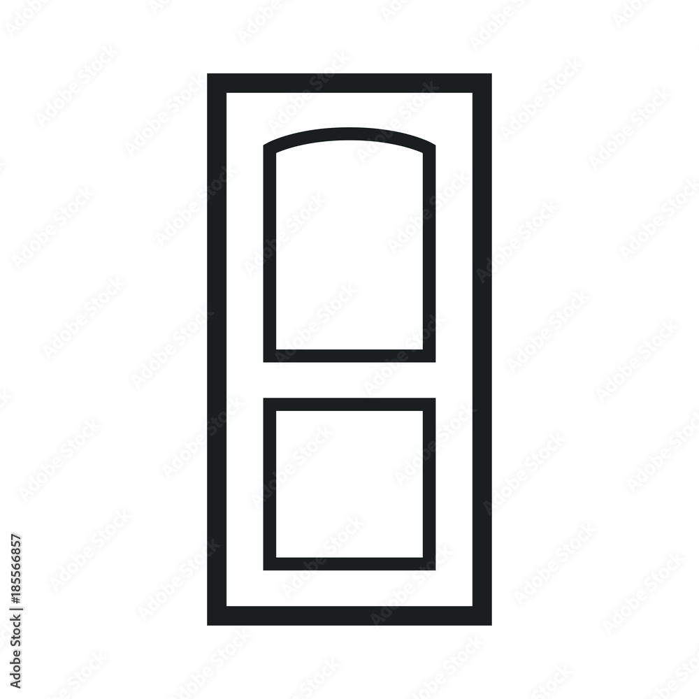 Wooden Closed Front Door Entrance Modern Interior Design. Minimal Flat Line Outline Stroke Icon Illustration Wooden Closed Front Door Entrance Modern Interior Design. Minimal Flat Line Outline Stroke Icon Illustration
