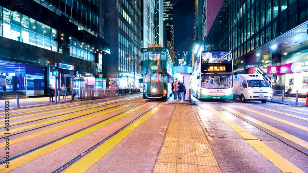 Central, Hong Kong 13 December 2017:- Timelapse of Hong Kong traffic