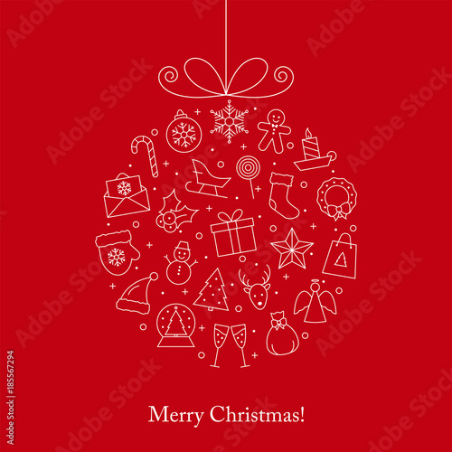 Christmas card of white lin...
