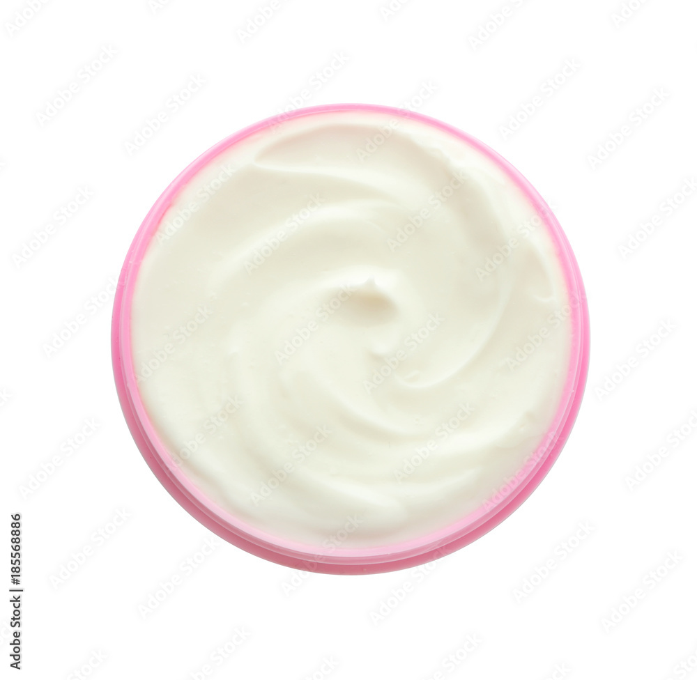 Jar with body cream on white background Jar with body cream on white background