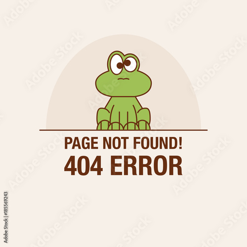 Flat line icon concept of 404 Error Page or File not found icon. Cute cartoon face