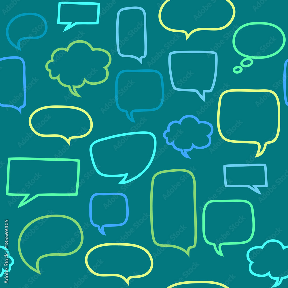 Fototapeta premium Speech bubbles seamless pattern. Texture for wallpaper, fills, web page background.