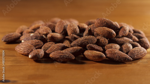 isolated almonds in a table