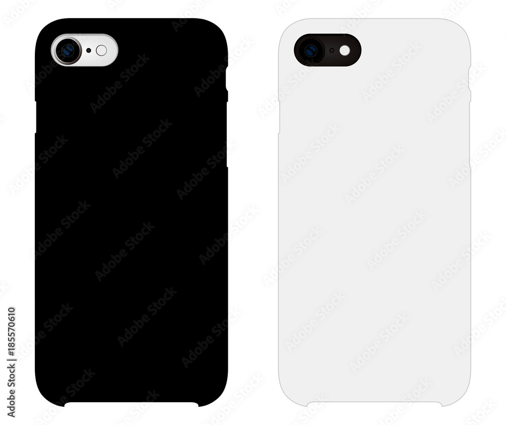 Smartphone case mockup template illustration (white/black) Smartphone case mockup template illustration (white/black)