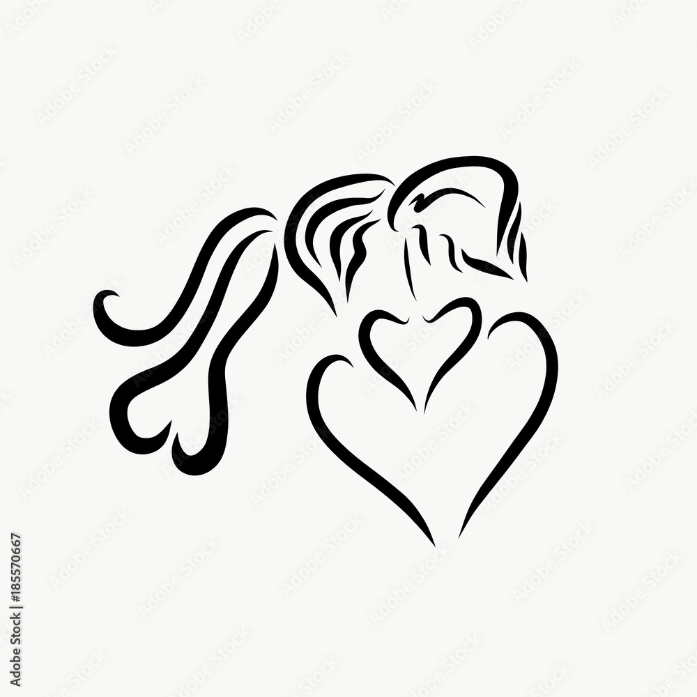 Passionate kiss, logo, creative image Passionate kiss, logo, creative image