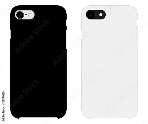 Smartphone case mockup template illustration (white/black)