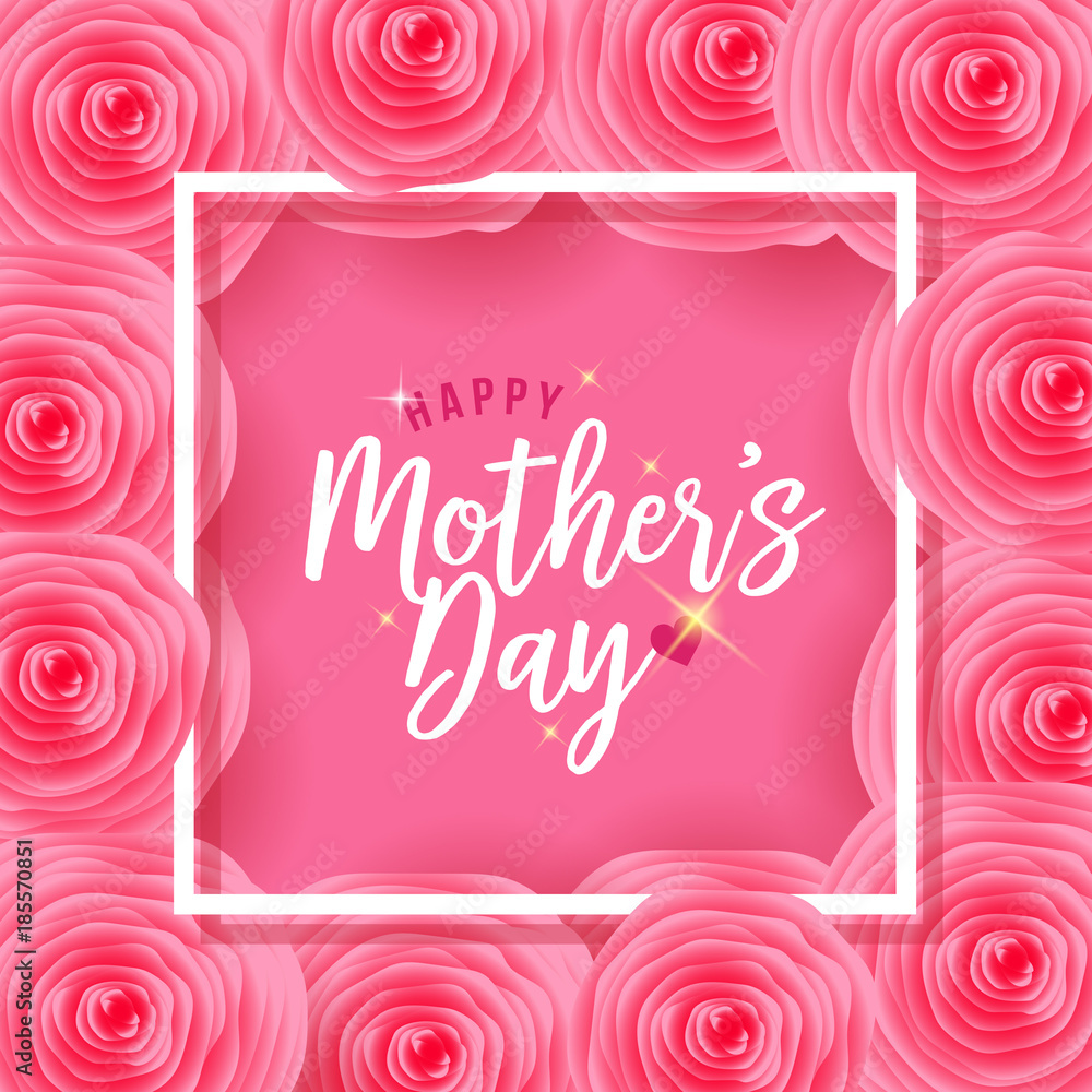 Mother's day greeting card with flowers background