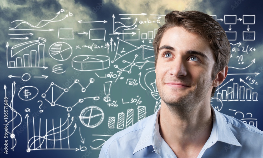Young business man thinking Young business man thinking