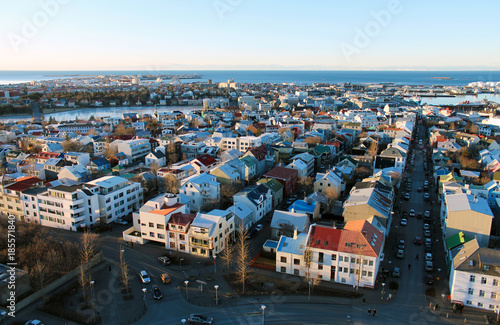 Reykjavik Iceland from above aerial image